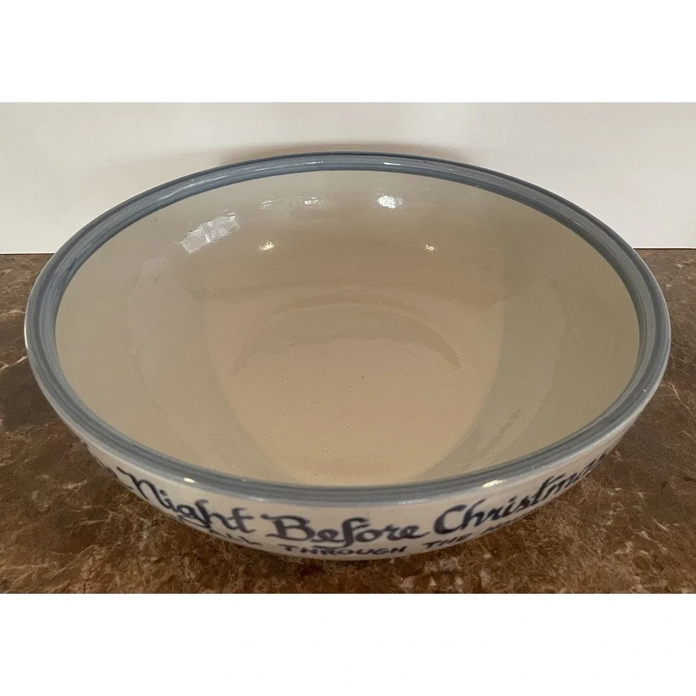 Louisville Stoneware The Night Before Christmas Large Serving Bowl Holiday 12.5‎